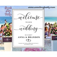 Wedding Welcome sign, Welcome to our Wedding sign,(desing 022w)